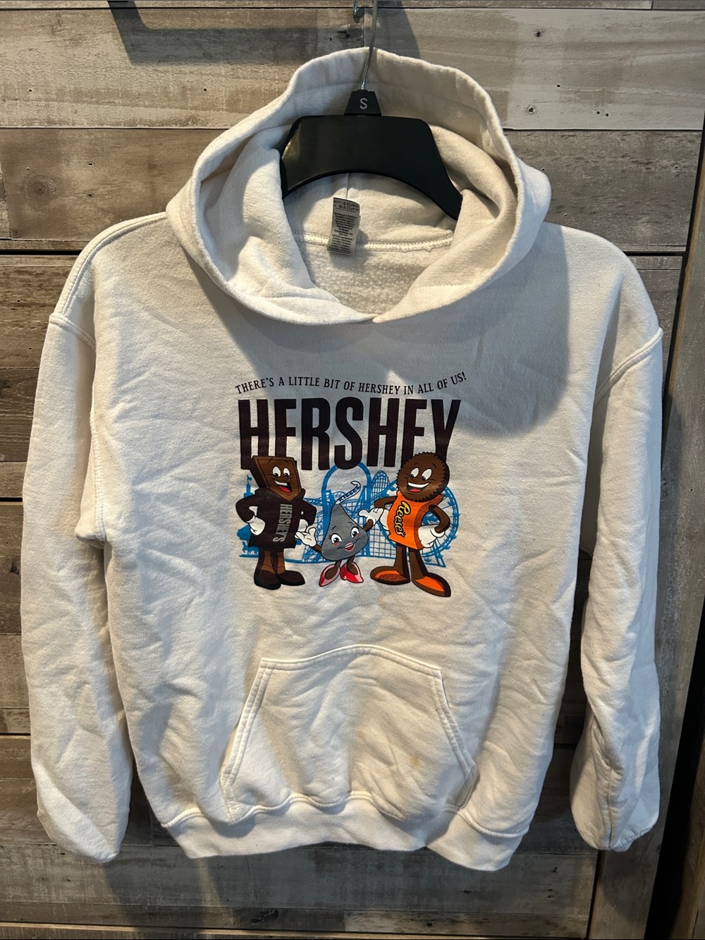 Gildan White Hershey Character Pullover Hoodie